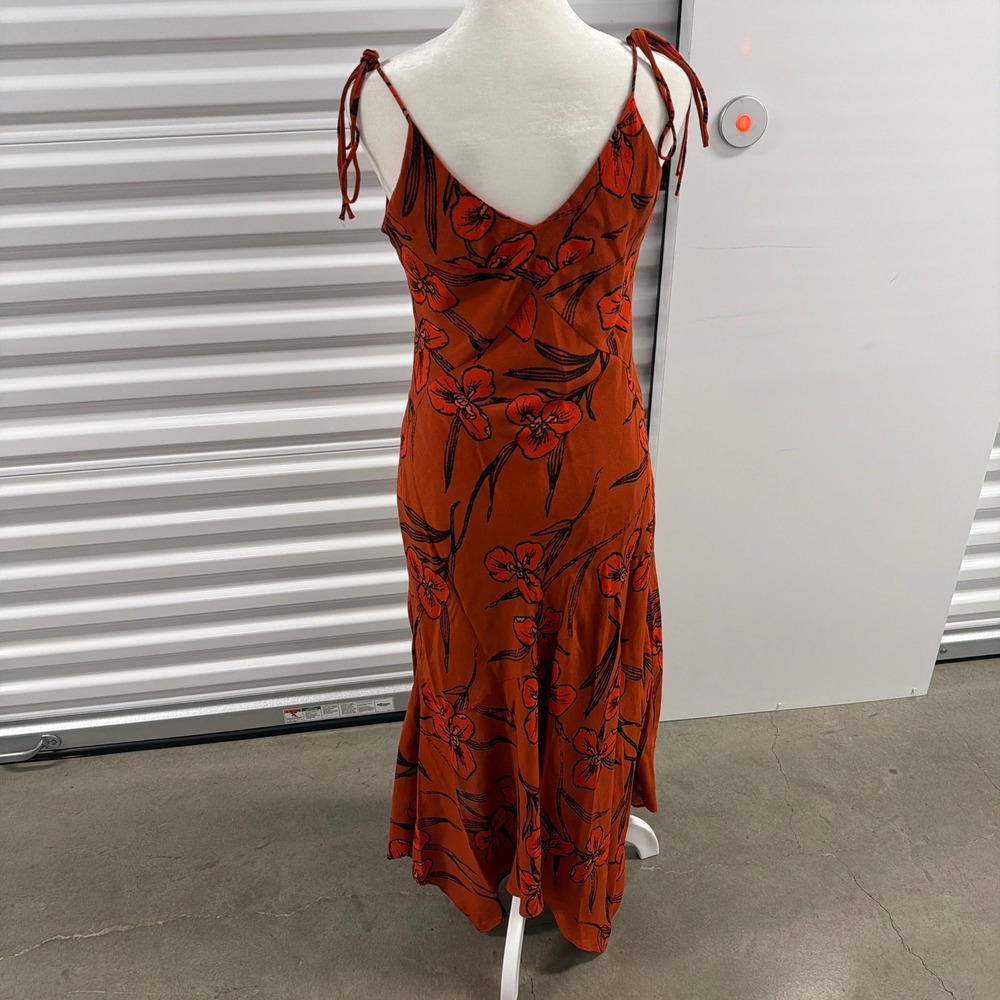 Floral Slip Midi Dress in Burnt Orange - Picture 6 of 11